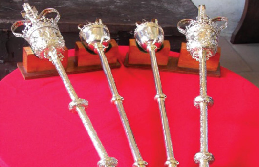 4 maces used on ceremonial occasions